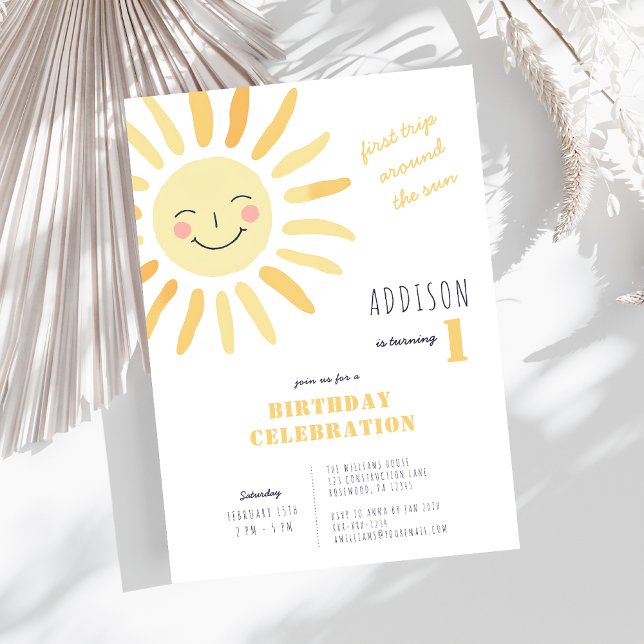 Invitation Neutre hommes-femmes 1er anniversaire (Créateur téléchargé)