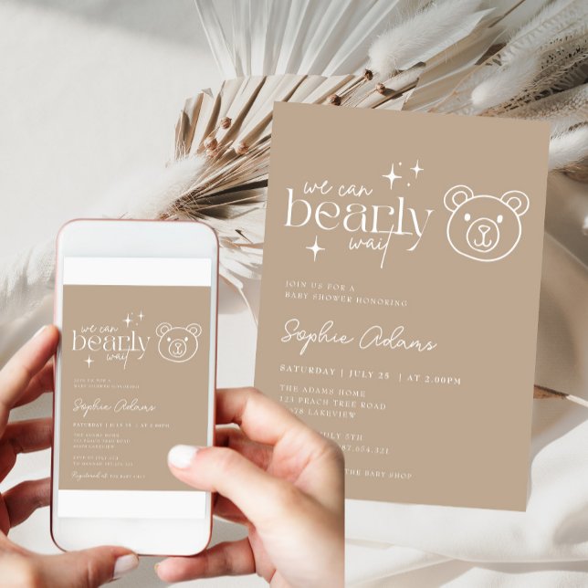 Invitation Neutre, nous pouvons attendre prématurément Teddy  (Créateur téléchargé)