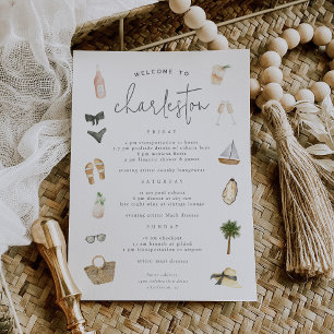 Invitation Neutres d'été Bachelorette Week-end Itinéraire