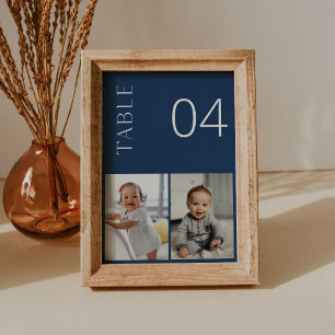 Invitation NEVE marine Blue Childhood Photo Table Numéro Cart