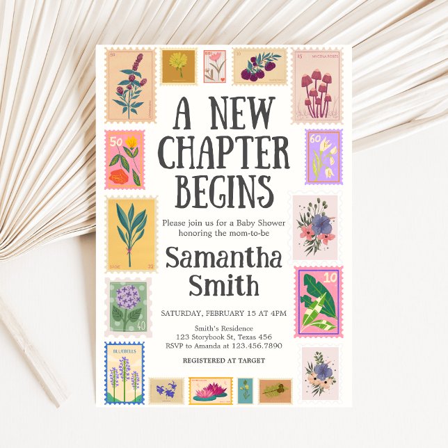 Invitation New Chapter Baby Shower  (A New Chapter Begins Baby Shower Invitation)