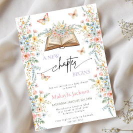 Invitation New Chapter Begins Storybook flowers Baby Shower