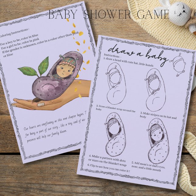 Invitation New Chapter Storybook Draw a Baby Shower Game Card (New Chapter Storybook Draw a Baby Shower Game Card)