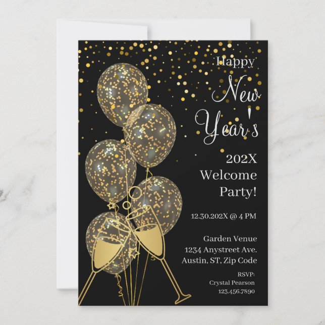 Invitation New Year party   (Devant)