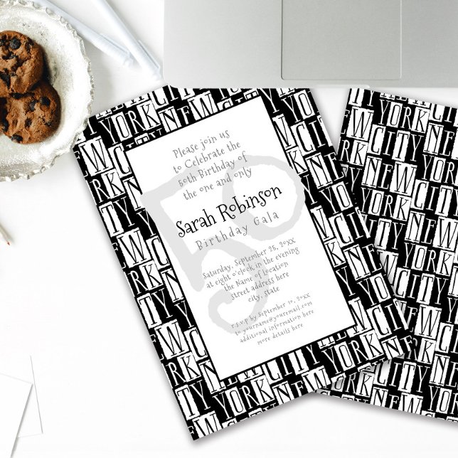Invitation New York City 50e anniversaire fête Manhattan Styl (Créateur téléchargé)