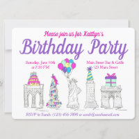 New York City NYC Landmarks fête d'anniversaire