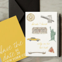 New York City sauve la date avec dessins