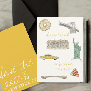 Invitation New York City sauve la date avec dessins