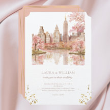 New York Destination Mariage Dusty Rose Aquarelle