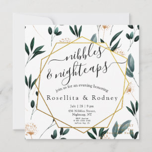 Invitation Nibbles & Nightcaps 🌙 🥂 partie d'engagement