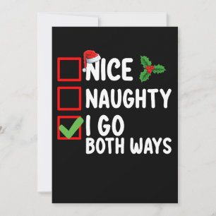 Invitation Nice Naughty I Go Les deux façons Liste de Noël
