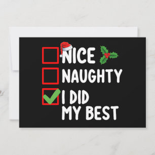 Invitation Nice Naughty J'Ai Fait Ma Meilleure Liste De Noël