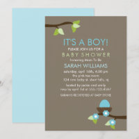 Nid d'oiseaux bleus et Baby shower de garçons en f
