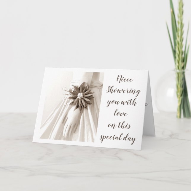 INVITATION **NIECE** FÊTE DES MARIÉES - DOUCHE AMOUR POUR VOU (Devant)