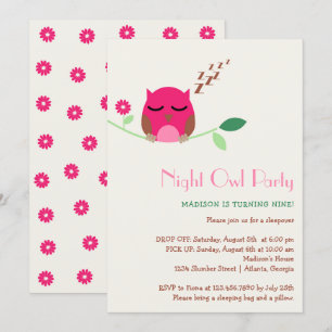 Invitation Night Owen Swood fête d'anniversaire