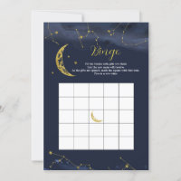 Night Sky Over the Moon Baby shower Bingo Jeu