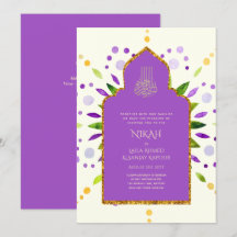 NIKAH - Mariage d'or moderne Mandala Purple Invita