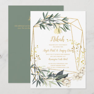 Invitation Nikah - Verdure or Motif islamique Mariage Invitat