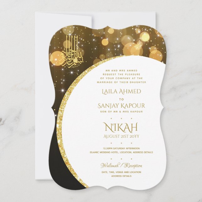 Invitation Nikah Wedding Invite | Moderne de la Walimah islam (Devant)