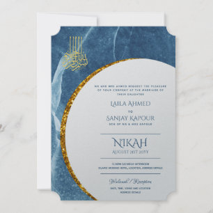 Invitation Nikah Wedding Invite Moderne de la Walimah islam