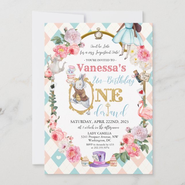 Invitation N'IMPORTE QUEL ÂGE - Alice afro-américaine au pays (Devant)