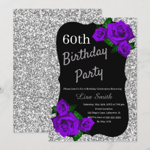 Invitation N'importe quel âge Anniversaire Argent Parties sci