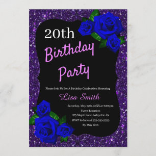Invitation N'importe quel âge Anniversaire Violet Parties sci