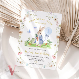 Invitation N'IMPORTE QUEL ÂGE Bleu Aquarelle Fleur sauvage An