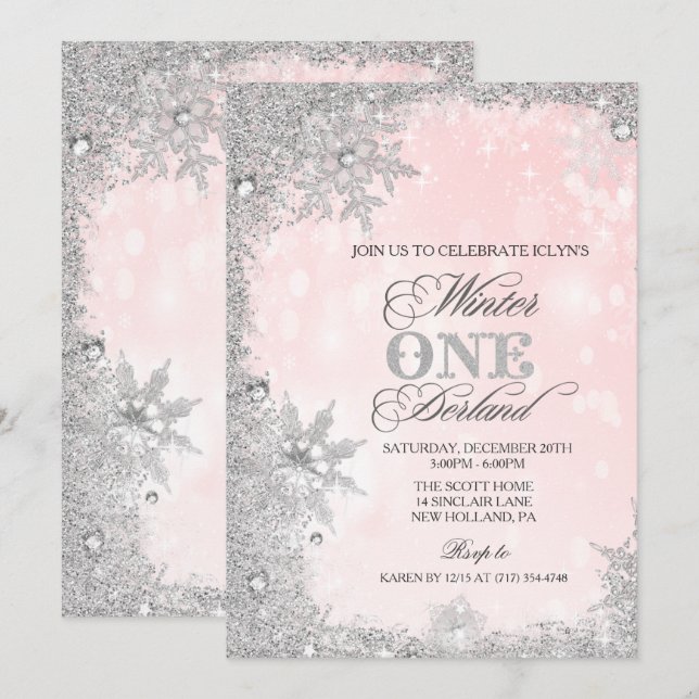 Invitation N'IMPORTE QUEL ÂGE - Fille Vacances d'hiver Invita (Devant / Derrière)