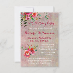 Invitation N'importe quel âge Floral Special Friend Anniversa