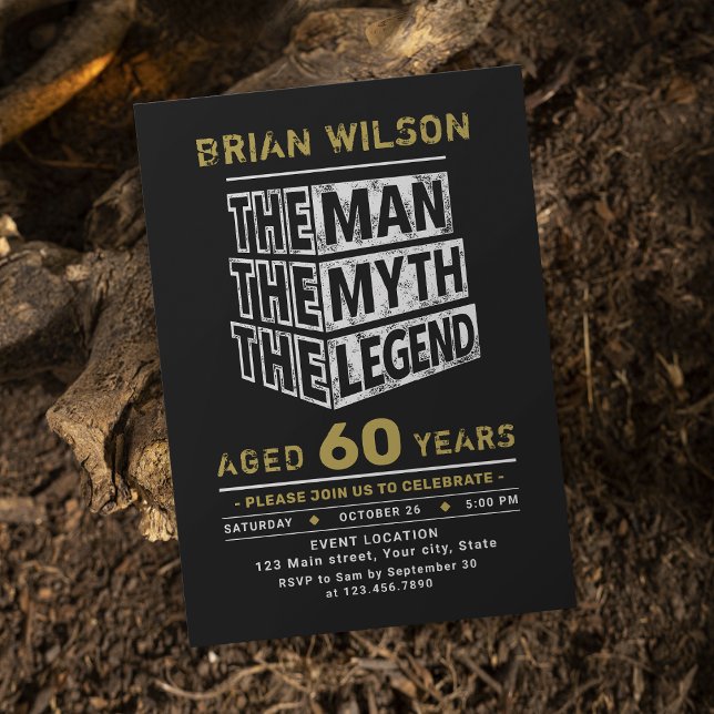 Invitation N'importe quel âge L'homme Le mythe La légende Ann (Any Age The Man The Myth The Legend Birthday Invitation)