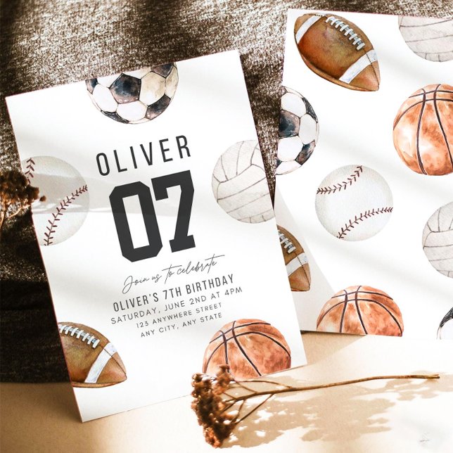 Invitation N'IMPORTE QUEL ÂGE Sports Thème Anniversaire Baske (Créateur téléchargé)
