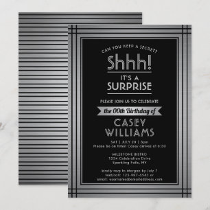 Invitation N'importe quel âge Surprise Anniversaire Argent Fa