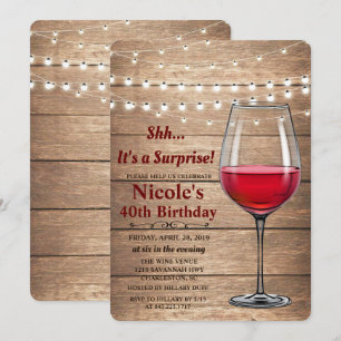 Invitation N'IMPORTE QUEL ÂGE - Vins Éclairants Anniversaire 