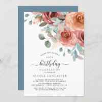 N'importe quel anniversaire, élégant, bleu poussié