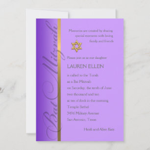 Invitation N'importe quel Bat mitzvah d'invitation couleur av
