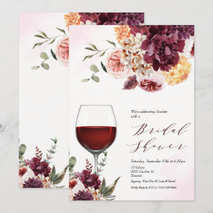 Invitation N'IMPORTE QUEL ÉVÉNEMENT - Vin Verre Floral Invita