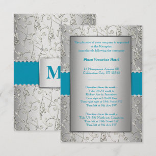 Invitation N'importe quelle couleur argent montré avec Mariag