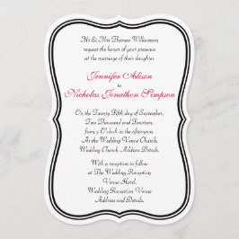Invitation N'importe quelle couleur simple double bordure Mar