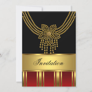 Invitation N'importe quelle partie Gold Black Red