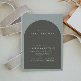 Invitation NINA Arc Bohème Sage Baby shower photo vert