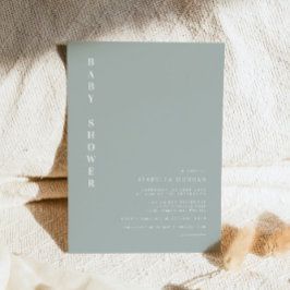 Invitation NINA Sage Green Bohemian Minimal Baby shower