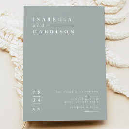 Invitation NINA Sage Green Moderne Minimaliste Boho Mariage