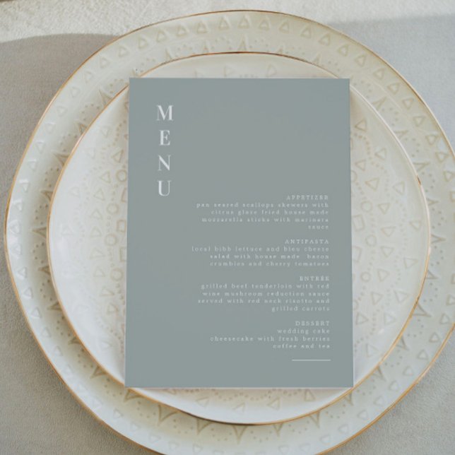 Invitation NINA | Sage Green Moderne Minimaliste Menu Boho (Créateur téléchargé)