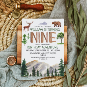 Invitation Nine Explorer Boy Birthday