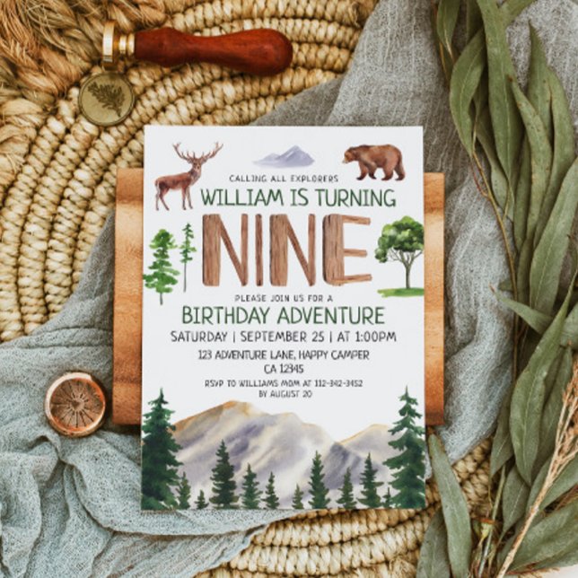 Invitation Nine Explorer Boy Birthday (Créateur téléchargé)