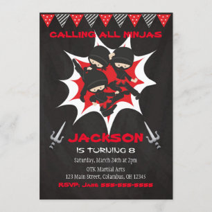 Invitation Ninja Birthday Invitation, Ninja Birthday Party