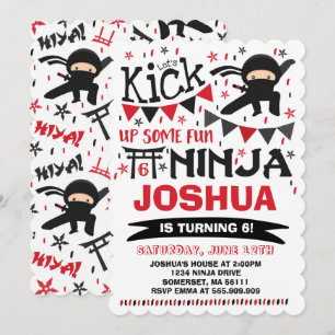Invitation Ninja Birthday Karate Birthday Party