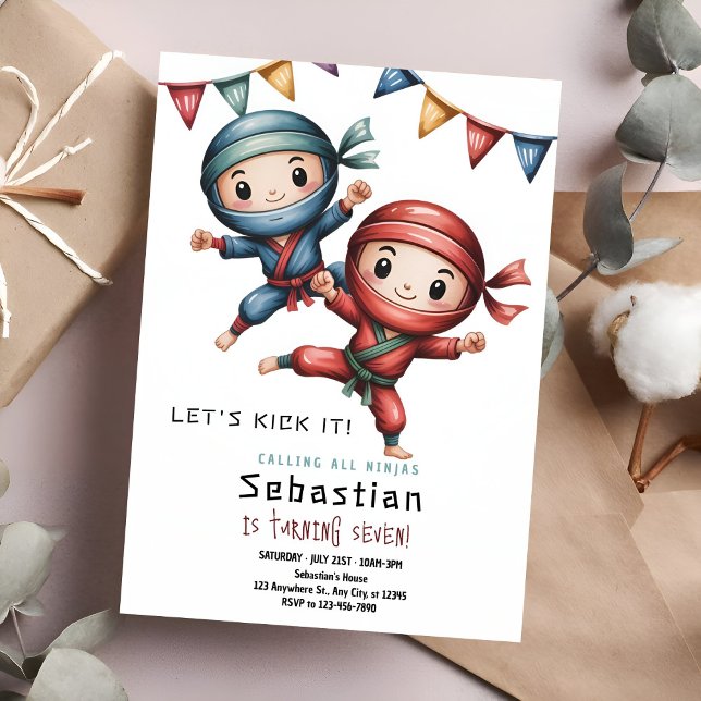 Invitation Ninja Karate Birthday  (Créateur téléchargé)
