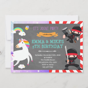 Invitation Ninja unicorn